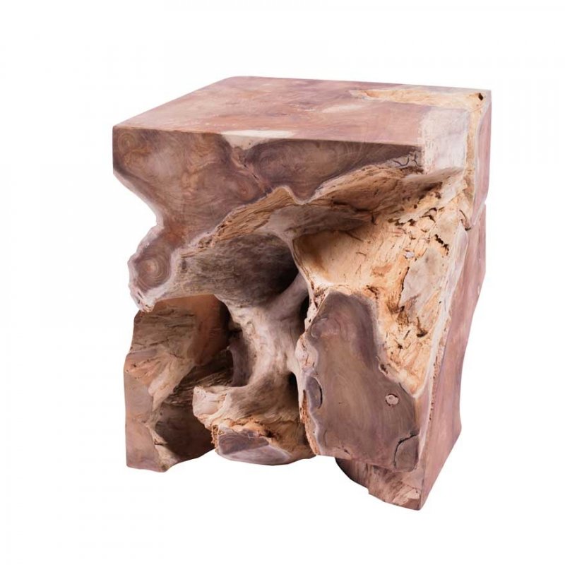 Sedátko Tuban, hranaté, masiv, Teak