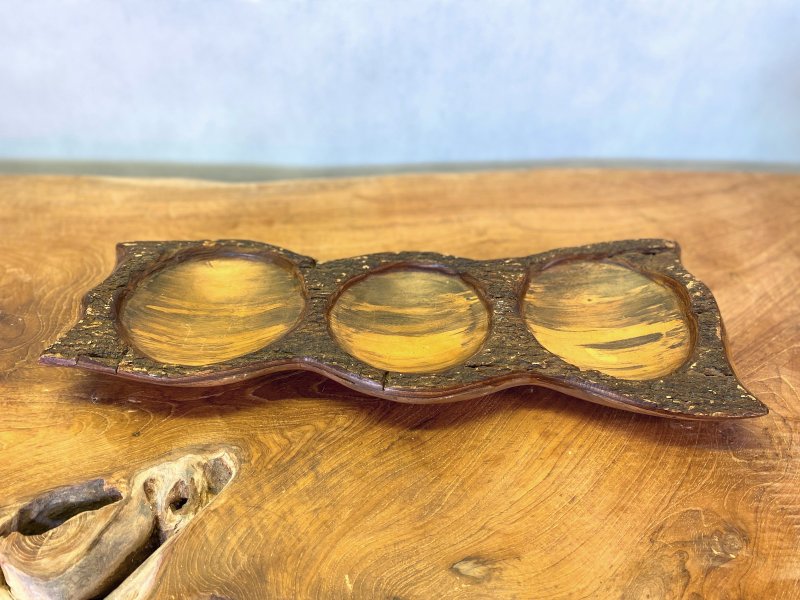 Trojdílná miska z tropického dřeva