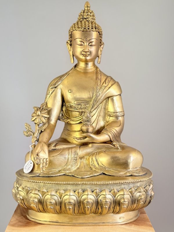 Velká socha Buddhy 47 cm mosaz