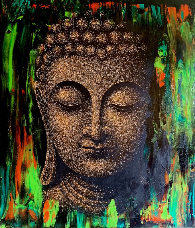 Buddha obraz na plátně 70x60 cm
