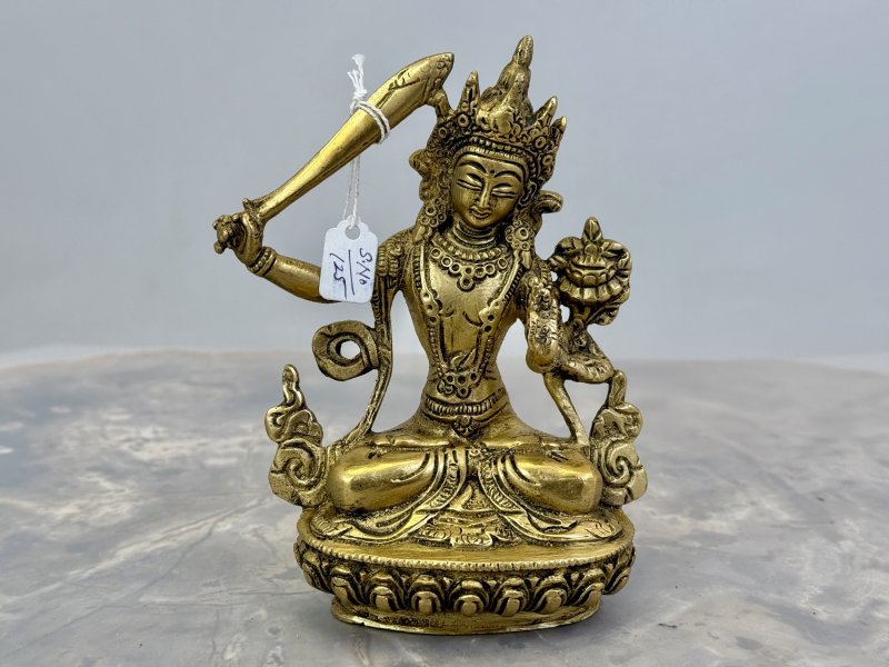 Mosazná soška bohyně Tara 14 cm meč