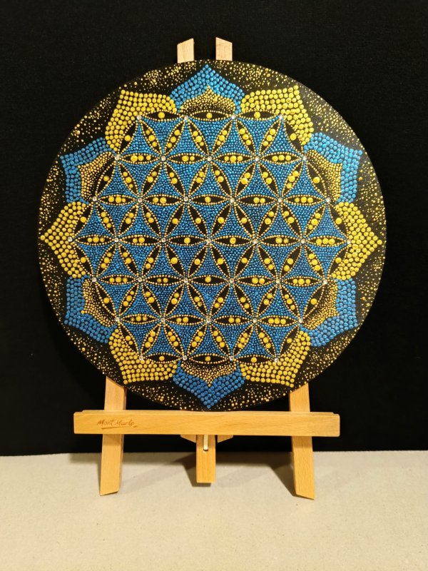 Mandala Modrý květ 30 cm