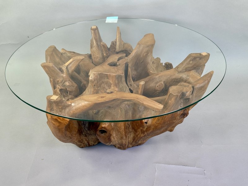 Konferenční stolek Manado, kulatý, teakový kořen