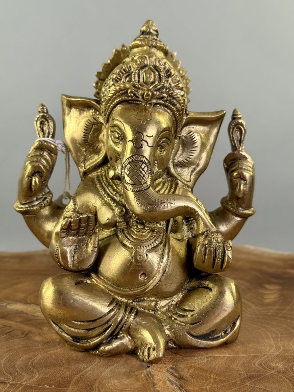 Soška Ganéši z Indie – odlévaný bronz, 16 cm