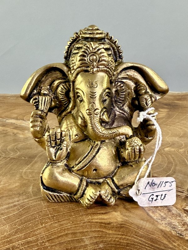Malá kovová soška Ganéši, 8,5 cm – autentická dekorace z Indie