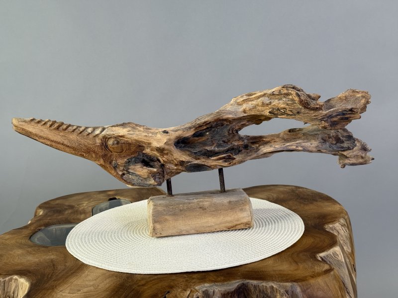 Socha ryby z tropického dřeva – ruční práce z Jávy, délka 60 cm