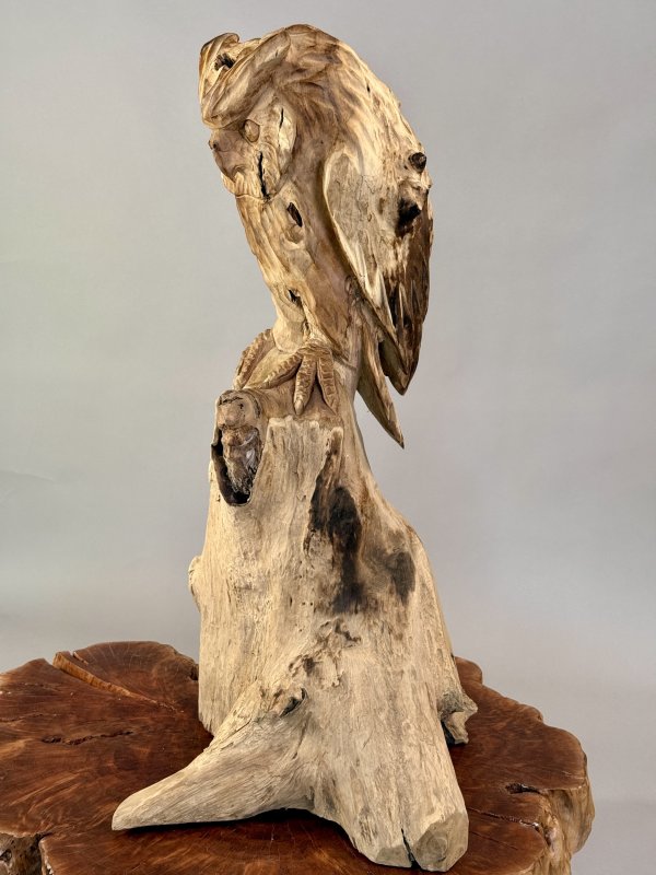 Socha sovy – Výra z teakového kořenového dřeva 85 cm